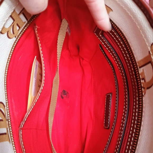 Dooney & Bourke White and Brown Tote Bag - Picture 6 of 6